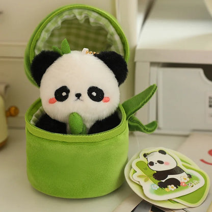 Mini Bamboo Panda Plush Pendant – Cute 10cm Bag Charm