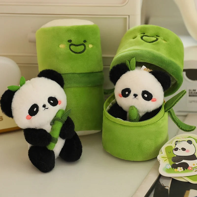 Mini Bamboo Panda Plush Pendant – Cute 10cm Bag Charm