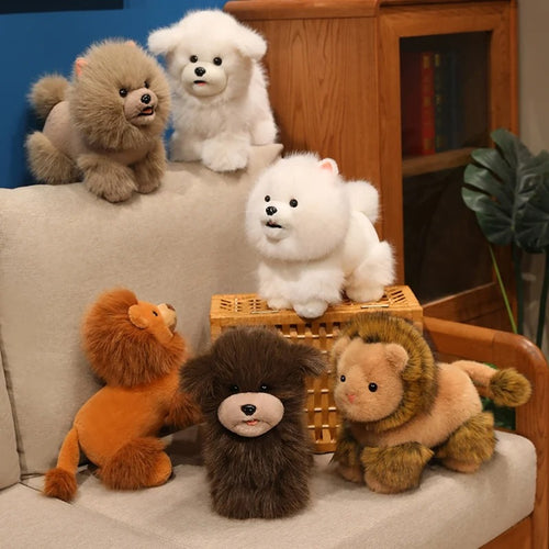 Lifelike Standing Animal Plush Toy – Dog & Lion Stuffed Doll