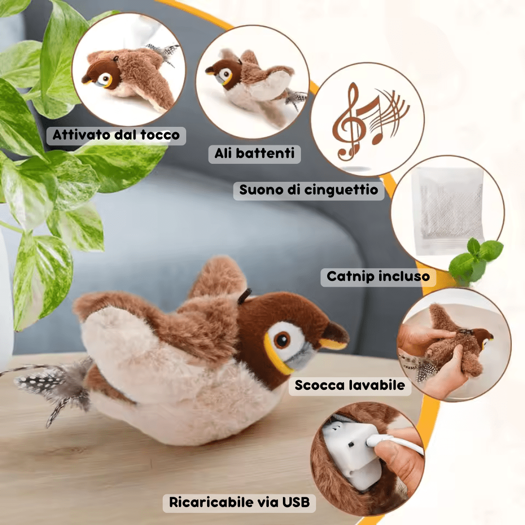 Flappy Wings Interactive Cat Toy for Indoor Cats