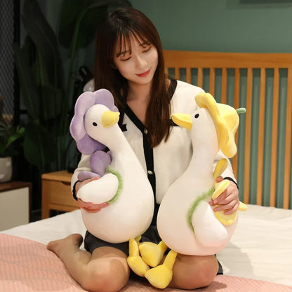 Flower Duck Plush Toy – Cute Kawaii Stuffed Animal Gift
