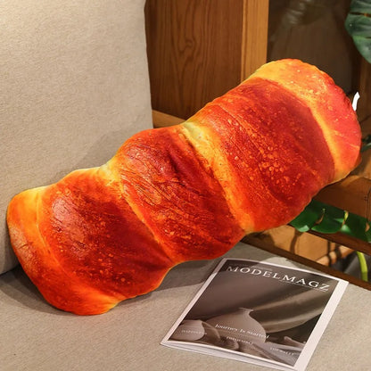 Bread Plush Pillow – Baguette, Croissant & Hotdog Styles
