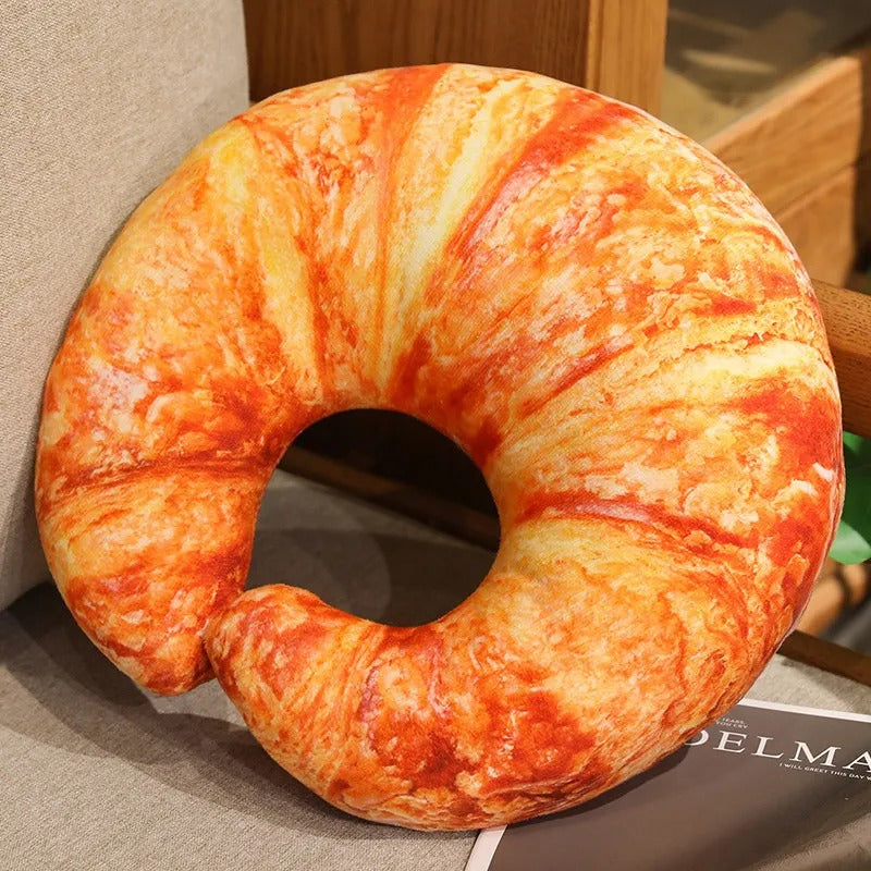 Bread Plush Pillow – Baguette, Croissant & Hotdog Styles