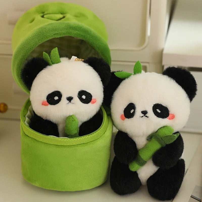 Mini Bamboo Panda Plush Pendant – Cute 10cm Bag Charm
