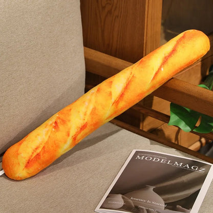 Bread Plush Pillow – Baguette, Croissant & Hotdog Styles