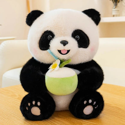 Cute Panda Plush Toy – Ice Cream & Summer Outfit (25/35cm)