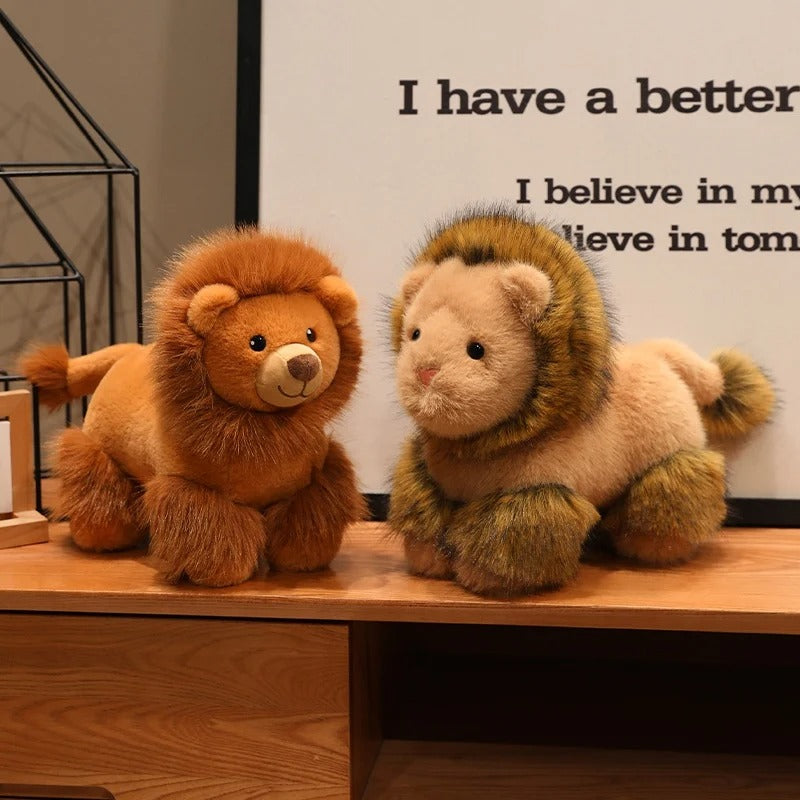Lifelike Standing Animal Plush Toy – Dog & Lion Stuffed Doll