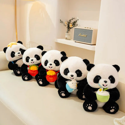 Cute Panda Plush Toy – Ice Cream & Summer Outfit (25/35cm)